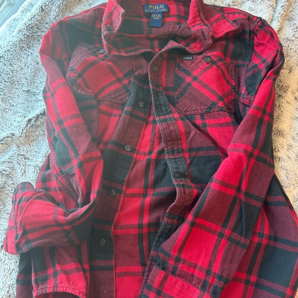Polo by Ralph Lauren Red and Black Checkered Shirt